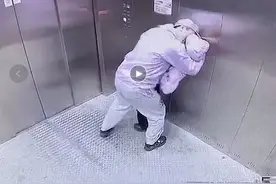上海新冠患者医院电梯内强吻？假的图片