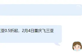 超低价！多地飞三亚机票0.5折起图片