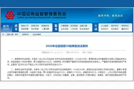 证监会曝光20起典型违法案例！康得新、獐子岛均被“点名”图片