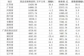 2020年31省份楼市盘点：江苏销售面积最多，五省销售额超万亿图片