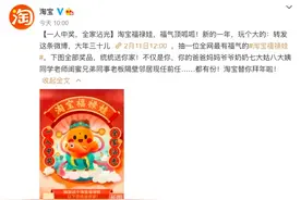 淘宝春节氛围组启动年度锦鲤“淘宝福禄娃”一人中奖全家沾光图片