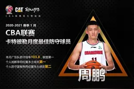 广东防守效率联盟第一！周鹏当选CBA1月最佳防守球员图片
