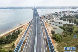 海南海文大桥北港岛互通工程建成通车图片