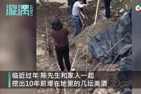 男子挖10年前埋地下的酒准备过年，挖掘过程曝光网友不淡定了图片