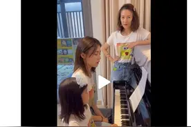 汪峰发两个女儿弹琴视频给章子怡庆生：是孩子们珍贵的心意图片
