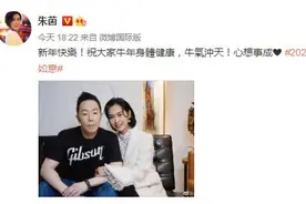 朱茵晒与黄贯中合照拜年 俩人相互依偎显甜蜜图片