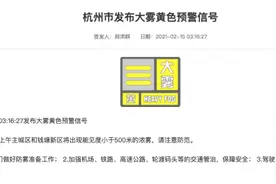 准备返程的赶紧看！杭州发布大雾黄色预警，省内多条高速收费站关闭图片