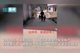 姐姐带弟弟全村挨家挨户拜年爆笑结局：被爸爸一手一个提溜回家图片