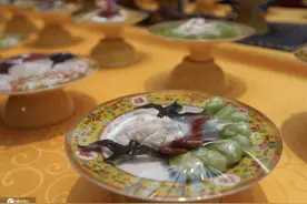 沈阳辽菜博物馆展出了清朝宫廷宴“满汉全席”共有108道菜图片