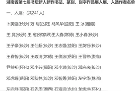 湖南省第七届书坛新人新作书法、篆刻、刻字作品展入展、入选作者名单图片