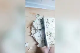 49秒 | 储存不当饺子冻成坨 河南男子刀切饺子上锅蒸着吃视频封面