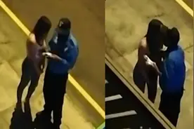 女子为逃罚单“献吻”，警察环顾四周后亲了上去，现场视频曝光视频封面
