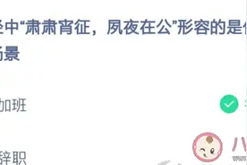 诗经肃肃宵征夙夜在公形容的是哪个场景 蚂蚁庄园2月23日今日答案图片