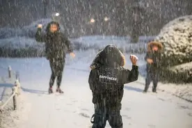 春雷阵阵，牛年第一场雪下得那么深，下得那么认真图片