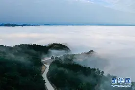 无人机航拍云端山路 蜿蜒深邃形态万千图片