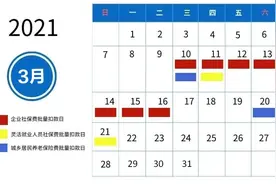 2021年3月社会保险费征缴时间安排图片