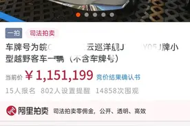 铜陵：竞买人120万拍下越野车 悔拍被没收5万保证金图片