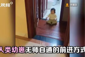 人类幼崽的奇葩行为！坐地蠕动式前进你见过吗？图片