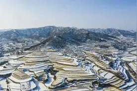 山西平定：雪后梯田美如画图片