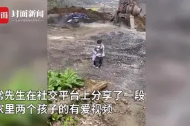 有爱！妹妹被鞭炮声吓到 哥哥扔下玩具车跑向妹妹将其抱到怀里安慰图片