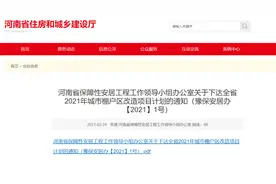 河南2021年棚户区改造名单出炉图片