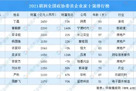 2021胡润全国政协委员企业家十强排行榜图片