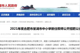 巢湖市招聘中小学新任教师41人，部分岗位专招“毕业生”图片
