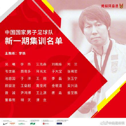 国足最新大名单：吴曦领衔 艾克森、费南多在列