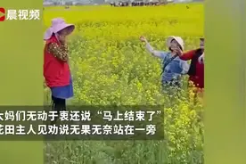 大妈组团闯入油菜花田拍美照唱歌，花农一脸无奈在田边叹气视频封面