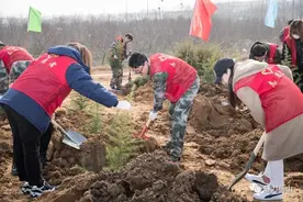 蔄山镇：志愿春风又吹起 植树添绿正当时图片