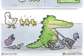 鳄鱼也能这么可爱！小鳄鱼Gator和朋友们的生活，好治愈图片