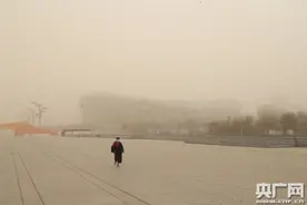 图集丨现场直击 北京市民沙尘暴下出行图片