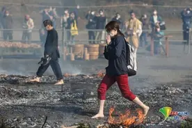 日本举行“走火节”祈祷好运 民众赤脚过火堆图片