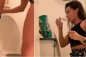 倒坐马桶，边吃边上厕所？国外网红是创意鬼才图片