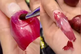 脑洞真大！国外女子用洋葱做美甲图片