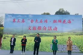 到巴南区石滩麒麟花海追蜂蝶；在金色石滩踏春采青…… 巴南石滩举办第三届文旅推介活动，绘就乡村振兴美丽画卷图片