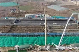 黄河北“超级转盘”主体施工过半，今年10月底竣工图片