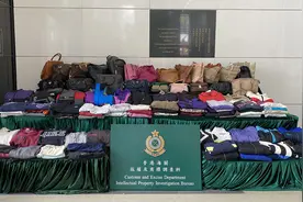 香港海关首次侦破涉及冒牌古着案件图片