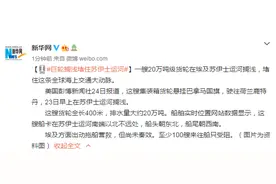 美媒：巨轮搁浅堵住苏伊士运河，至少100艘来往船只受阻图片