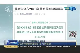 最高法每年5月更新国家赔偿标准：2020年赔偿标准为346.75元每天视频封面