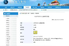 北京气象局发布沙尘暴黄色预警、大风蓝色预警图片