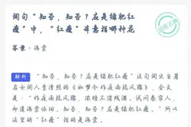 红瘦是什么花？词句知否知否应是绿肥红瘦蚂蚁庄园今日答案3.30最新图片