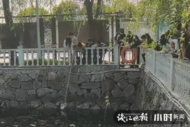 台州6岁女童跌落水潭，两少年拿网兜死死兜住，直到警察赶来图片