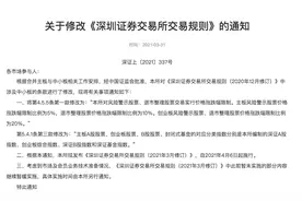 深交所：主板风险警示股票价格涨跌幅限制比例为5%图片