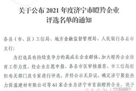济宁市瞪羚企业评选名单出炉，61家企业在列图片