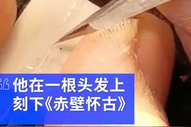 现代版“核舟记”？男子在一根头发丝上刻赤壁怀古，作品惊艳网友图片