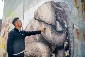 济宁任城小伙墙绘成“网红”，他还怀揣个大梦想图片