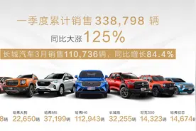 同比大涨125%！长城汽车2021年一季度销售338,798辆图片