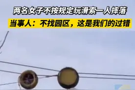 山东姐妹不按规定玩滑索，结果空中相撞一人直接飞出！坠落瞬间惊心图片