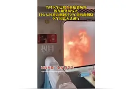 铁路两侧芦苇荡起火，黑龙江一列火车被逼停，车厢像烤箱图片